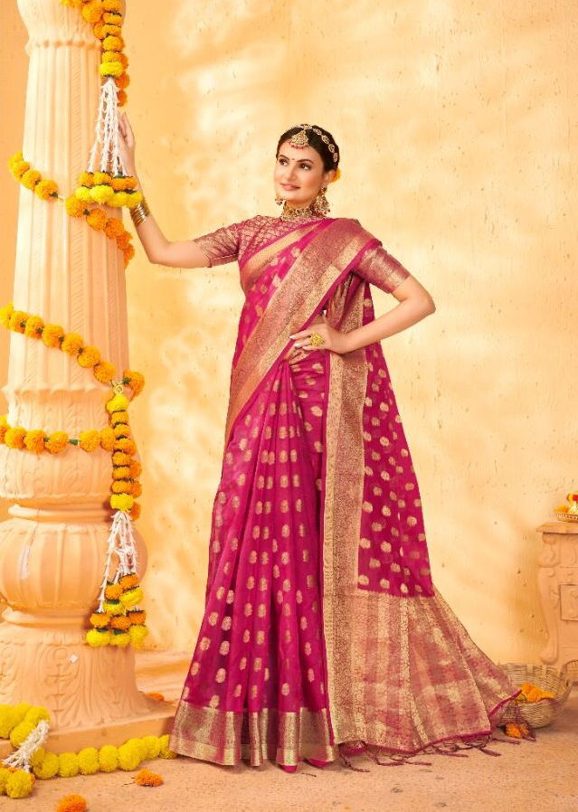Saroj Rimjhim Latest Festive Wear Designer Fancy Organza Silk Saree Collection